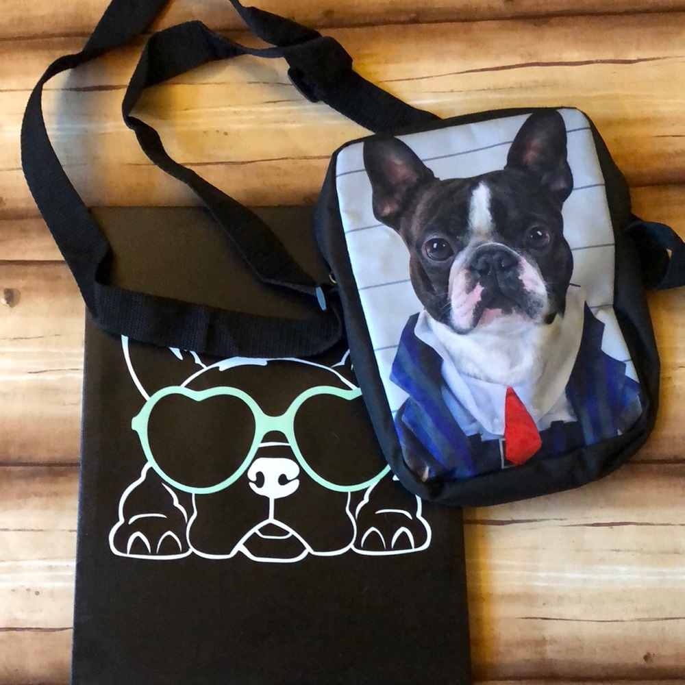 French Bulldog/Boston Terrier crossbody bag. NWOT